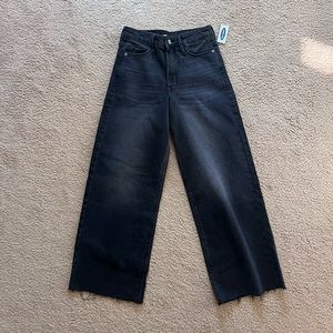 Extra high rise  wide leg black jeans. Size 0